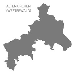 Altenkirchen Westerwald grey county map of Rhineland-Palatinate DE