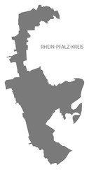 Rhein-Pfalz-Kreis grey county map of Rhineland-Palatinate DE