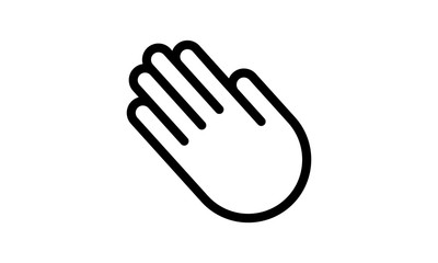 Hand wave line icon for greeting and communication