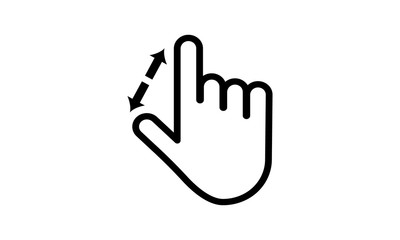 Swipe up and down icon for gestures and mobile interface