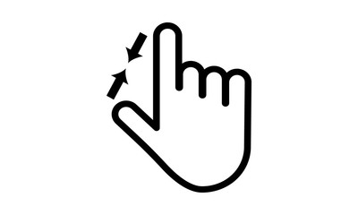 Fototapeta premium Two fingers zoom out icon for hand gestures in technology