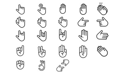 Hand icon set - vector