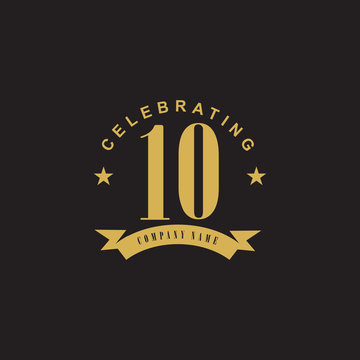 Celebrating 10th years anniversary logo design