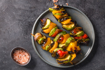 Colorful vegetable kebabs