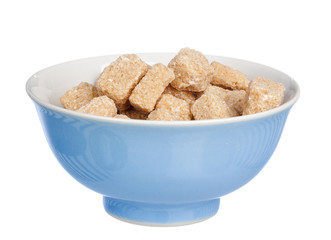 sugar cube in the bowl on white background