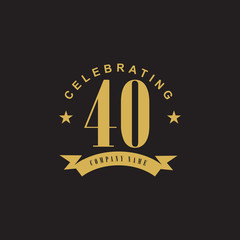 Fototapeta na wymiar Celebrating 40th years anniversary logo design