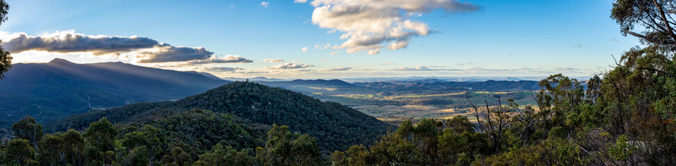 Look out at Canberra Namadgi national park to Gibralta Peak in Australia