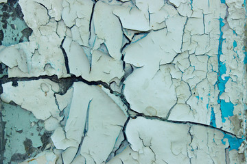 Blurred Shot Of Cracked Paint Texture. Abstract Texture Background. Cropped Shot of White Painted Wall.