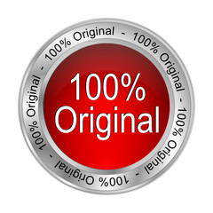 100% Original button - 3D illustration
