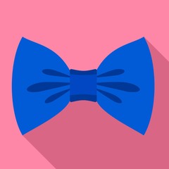 Blue bow tie icon. Flat illustration of blue bow tie vector icon for web design