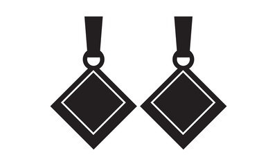 Jewelry earrings of gems icon for luxury bijou ear pendants