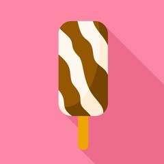 Milk creamy popsicle icon. Flat illustration of milk creamy popsicle vector icon for web design