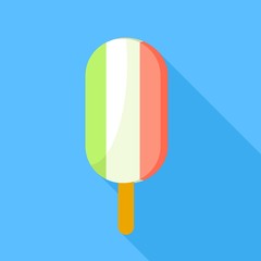 Italy flag popsicle icon. Flat illustration of italy flag popsicle vector icon for web design