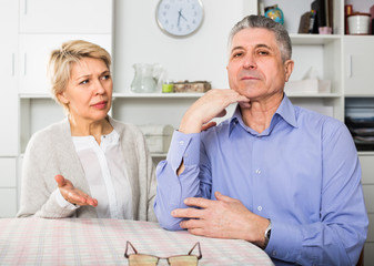Wife and husband are offended at each other