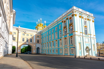 Catherine palace church in Tsarskoe Selo (Pushkin), St. Petersburg, Russia
