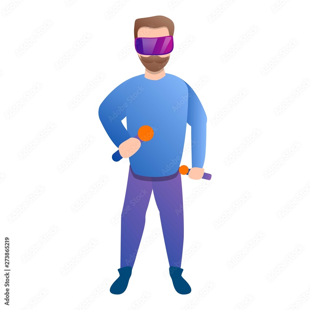 Poster hipster game goggles icon. cartoon of hipster game goggles vector icon for web design isolated on wh