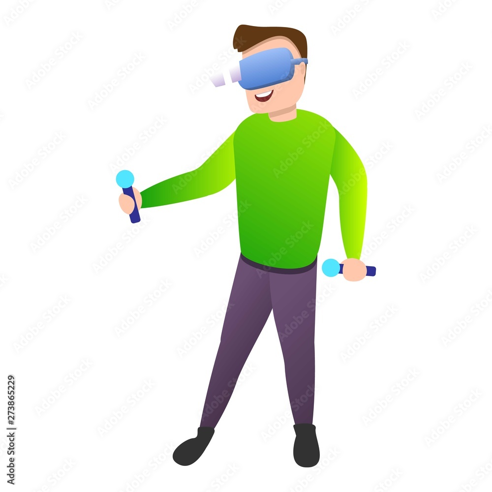 Poster modern game goggles icon. cartoon of modern game goggles vector icon for web design isolated on whit