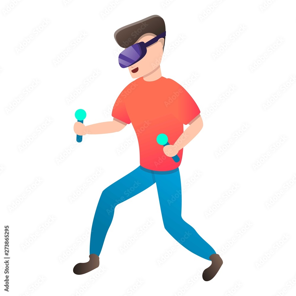 Poster virtual reality game icon. cartoon of virtual reality game vector icon for web design isolated on wh