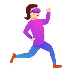 Fototapeta na wymiar Run in game goggles icon. Cartoon of run in game goggles vector icon for web design isolated on white background