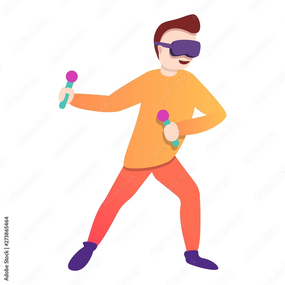 Poster online virtual game icon. cartoon of online virtual game vector icon for web design isolated on whit