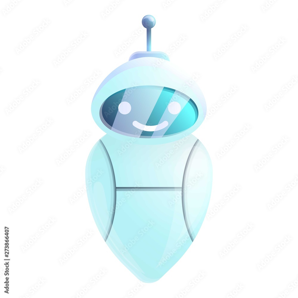 Poster smiling chatbot icon. cartoon of smiling chatbot vector icon for web design isolated on white backgr