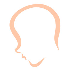 newborn baby, profile, simple sketch on a white background