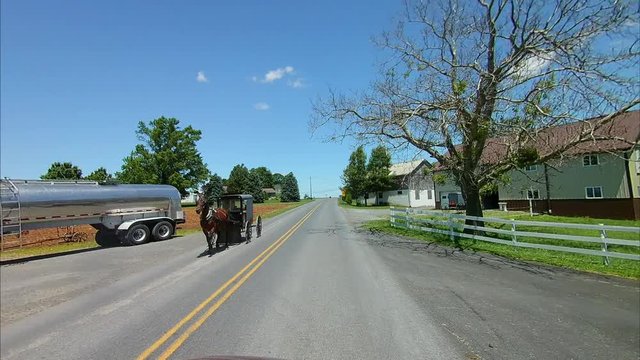 Driving Along Amish Countryside Came Across a Horse and Buggy
