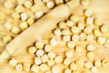 Uncooked fresh gnocchi