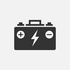 accumulator simple icon, battery symbol isolated on white background. Vector illustration.