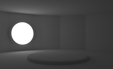 podium in a white room, 3d illustration