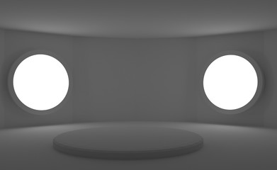 podium in a white room, 3d illustration