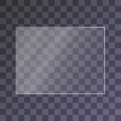 Picture glass frame 4x3 on transparent background. Mirror reflection. Window. Stock vector illustration.