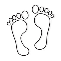 bare feet print icon- vector illustration
