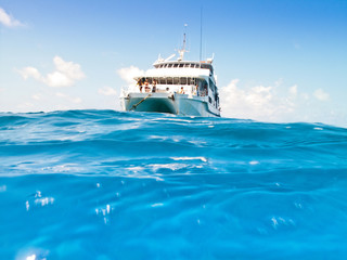 A small cruise ship