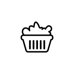 Basket Line Icon In Flat Style Vector Icon For Apps, UI, Websites. Black Icon Vector Illustration