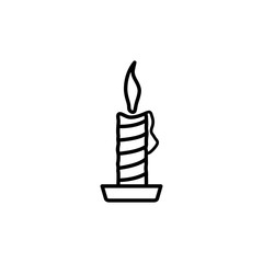Candle Line Icon In Flat Style Vector For Apps, UI, Websites. Black Icon Vector Illustration