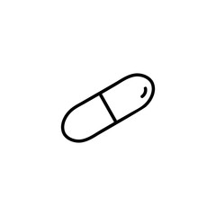 Capsule Line Icon In Flat Style Vector For Apps, UI, Websites. Black Icon Vector Illustration