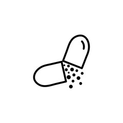 Capsule Line Icon In Flat Style Vector For Apps, UI, Websites. Black Icon Vector Illustration