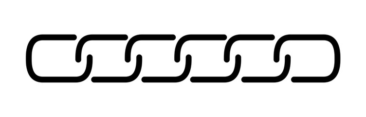 Chain Link Line In Flat Style Black Vector Illustration Isolated on White Background