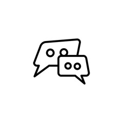 Speech Bubble Line Icon In Flat Style Vector For Apps, UI, Websites. Black Icon Vector Illustration