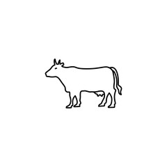 Cow Line Icon In Flat Style Vector Icon. Domestic Animals Black Icon Vector Illustration