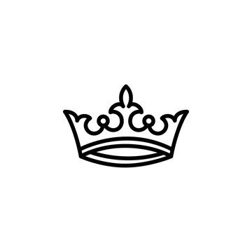 Crown Line Icon In Flat Style Vector Icon For Apps, UI, Websites. Black Icon Vector Illustration