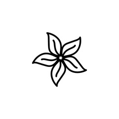 Flower Line Icon In Flat Style Vector For App, UI, Websites. Black Icon Vector Illustration