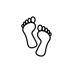 Fototapeta na wymiar Footprint Icon In Flat Style Vector For App, UI, Websites. Black Icon Vector Illustration