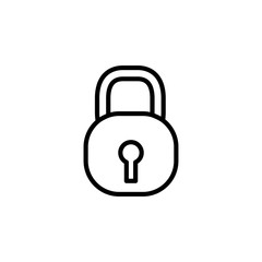 Lock Line Icon In Flat Style Vector For App, UI, Websites. Black Icon Vector Illustration