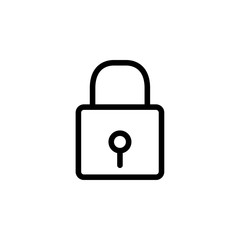 Lock Line Icon In Flat Style Vector For App, UI, Websites. Black Icon Vector Illustration