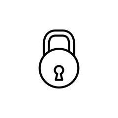 Lock Line Icon In Flat Style Vector For App, UI, Websites. Black Icon Vector Illustration