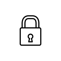 Lock Line Icon In Flat Style Vector For App, UI, Websites. Black Icon Vector Illustration