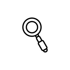 Magnifying Glass Line Icon In Flat Style Vector For App, UI, Websites. Vector Black Icon