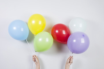 Fototapeta na wymiar Colorful balloons for birthday concept